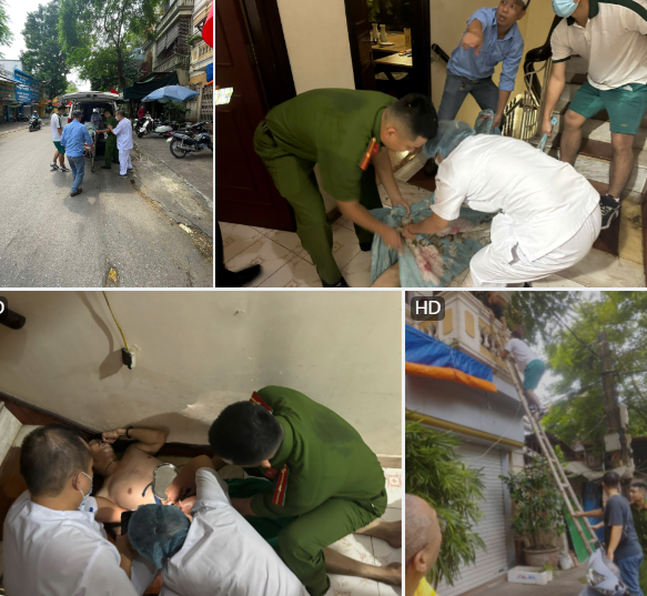 Công an phường Đồng Quốc Bình kịp thời đưa một người đi cấp cứu